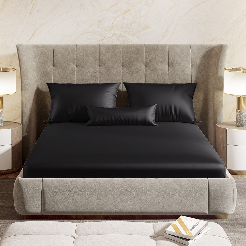 Satin Royale Black Pearl 300TC Satin Double Bedsheet