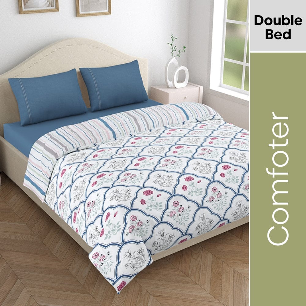 Microfibre Reversible Comforter, Classic Trells