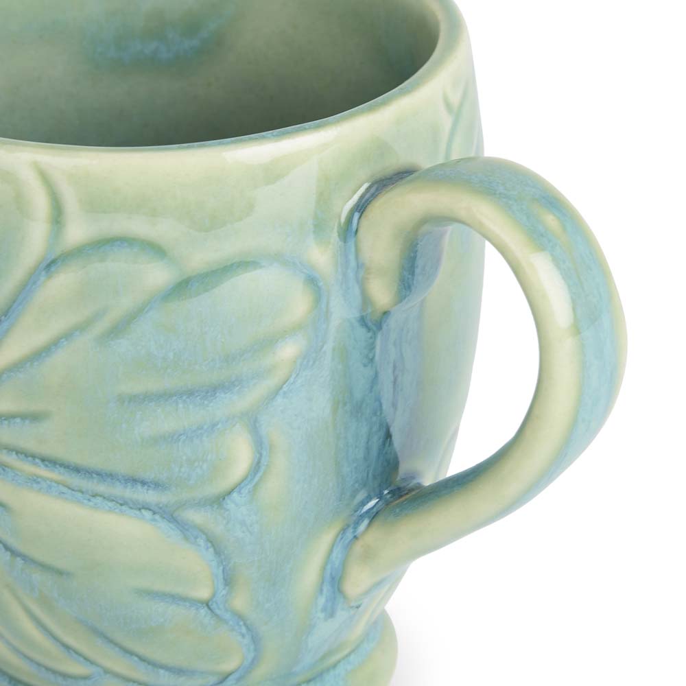 Floral Sage Ceramic Mug, Set of 2