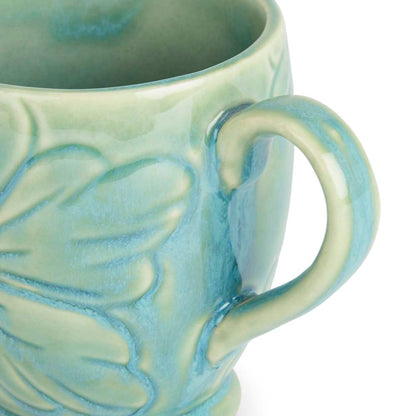 Floral Sage Ceramic Mug, Set of 2