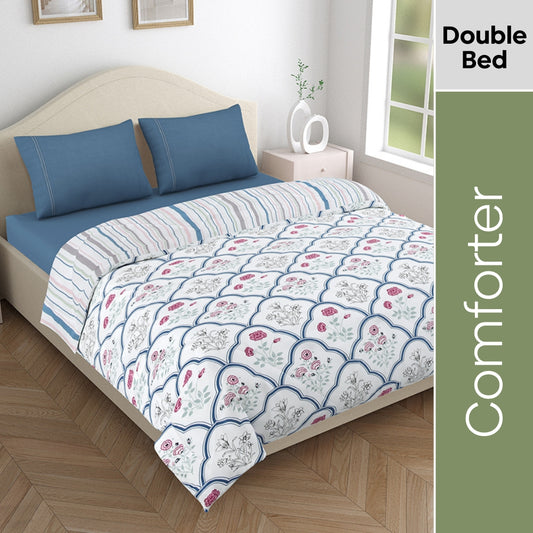 Microfibre Reversible Comforter, Classic Trells
