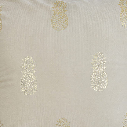 Gold Foil Printed Cotton Velvet Cushion Covers, set of 5 , Bright Bliss