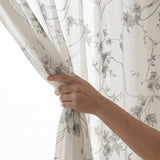 Polyester Printed Sheer Door Curtain  Whispering Vines, Grey