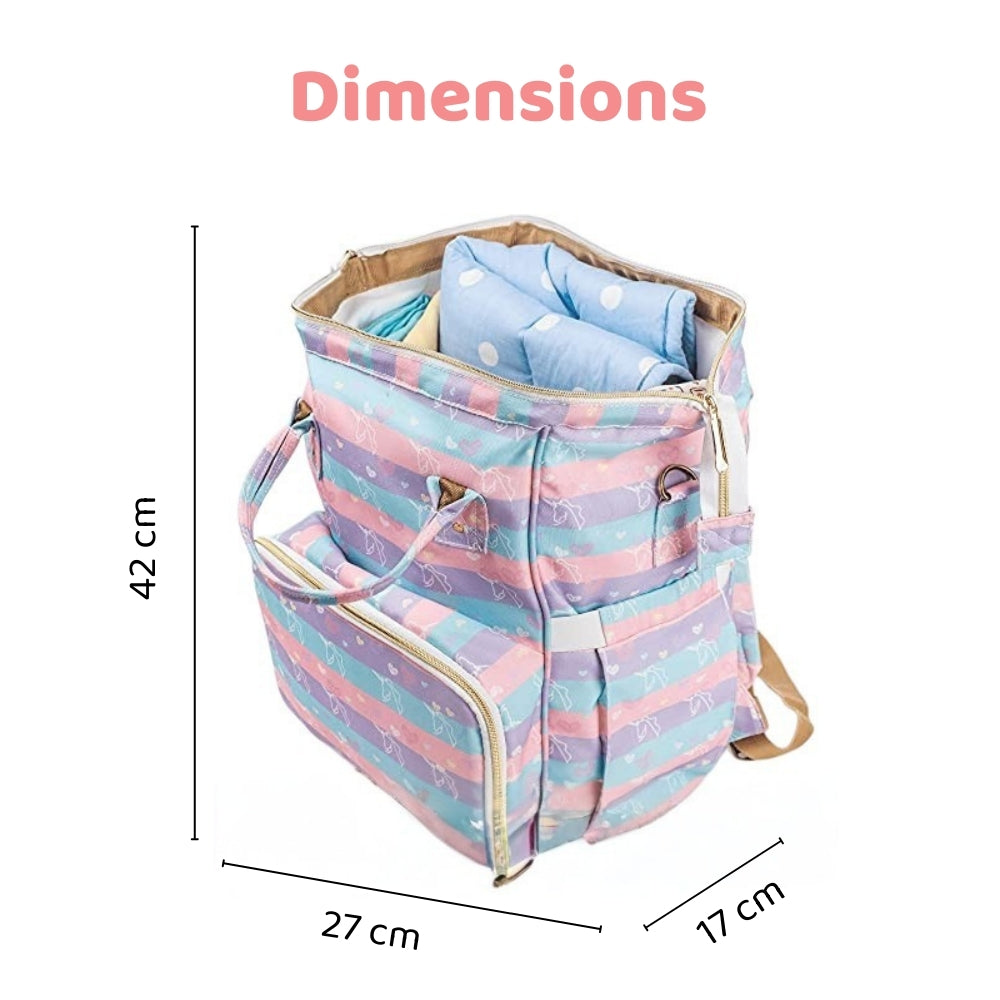 Art on Canvas - Chic Diaper Bag Backpack for New Moms, Unicorn