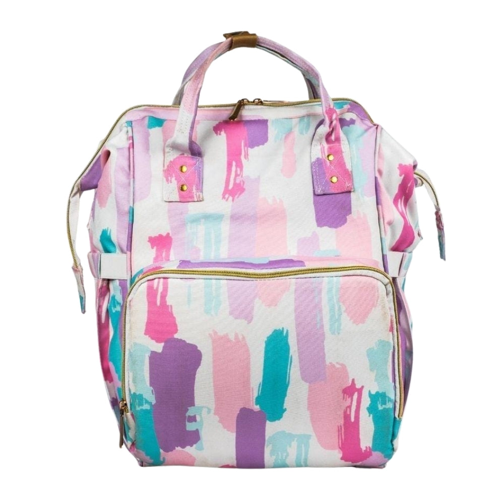 Art on Canvas - Chic Diaper Bag Backpack for New Moms, Color Splash
