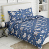 Floral Fantasy, 100% Cotton King Size Bedsheet, 186 TC, Blue