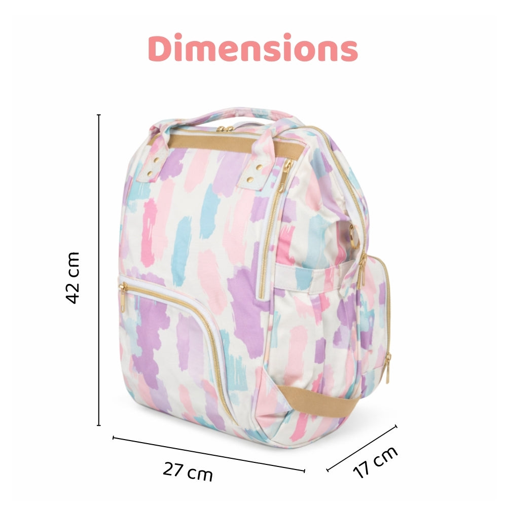 Art on Canvas - Chic Diaper Bag Backpack for New Moms, Color Splash