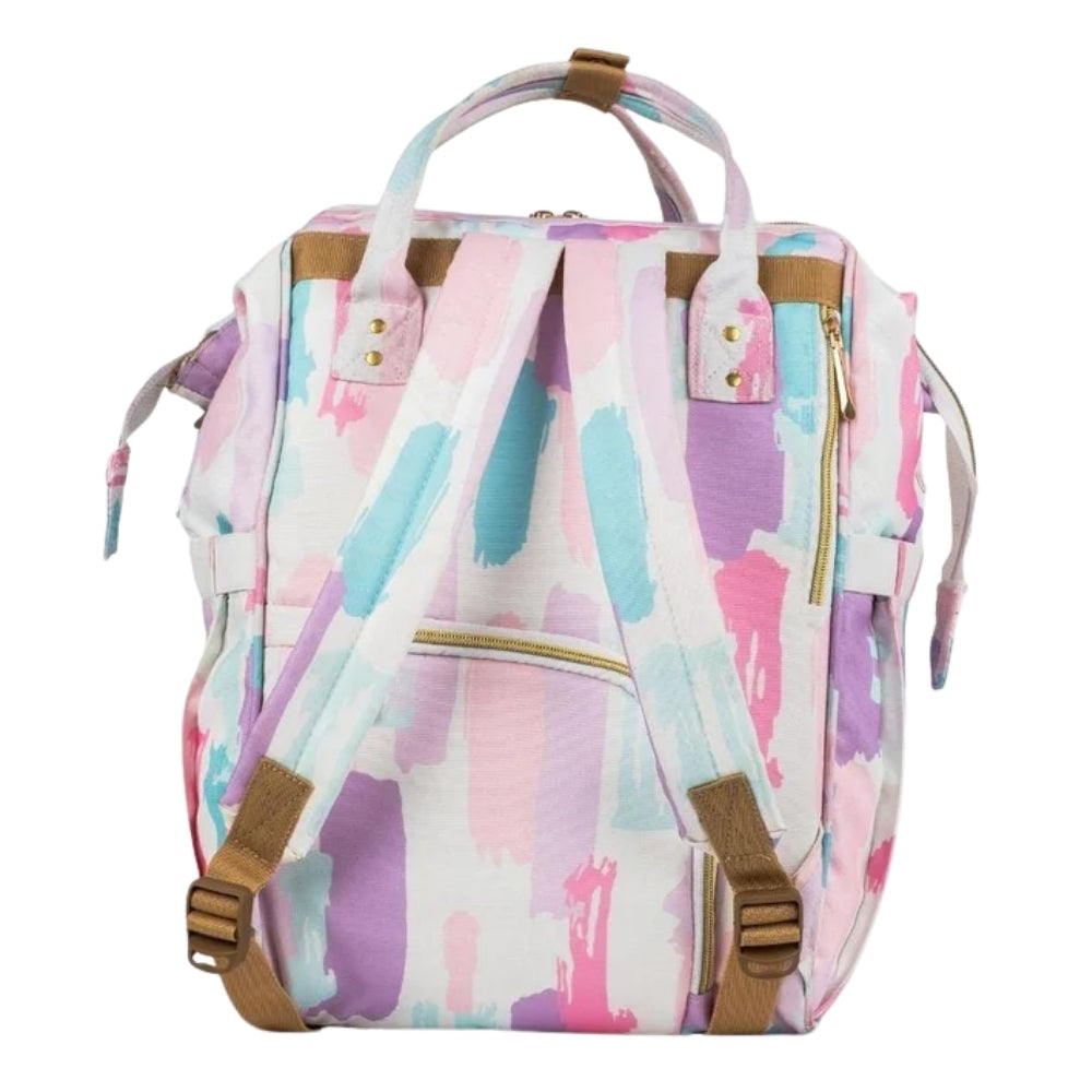 Art on Canvas - Chic Diaper Bag Backpack for New Moms, Color Splash