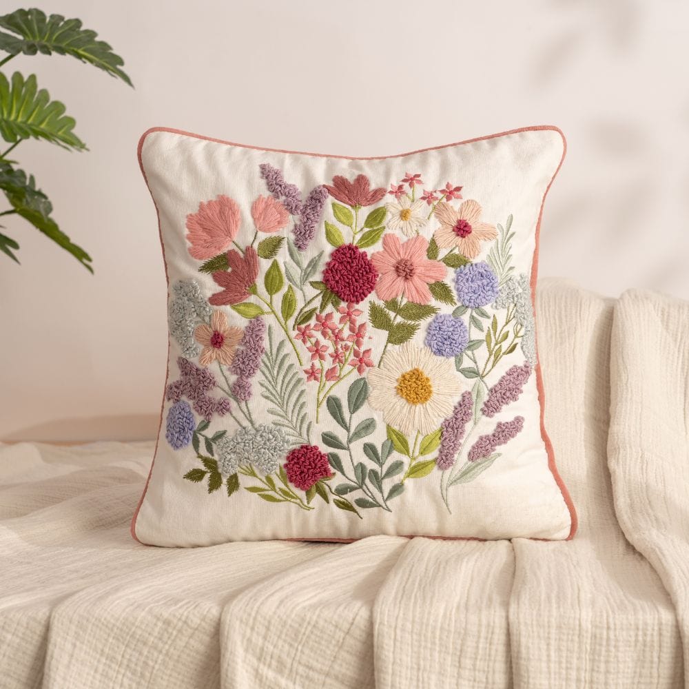 Embroidered Decorative Cushion Cover, Medallion - Cushion Covers | haus & kinder