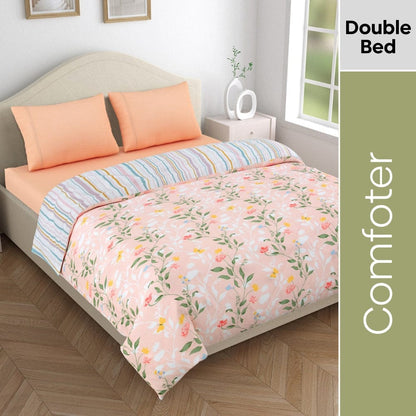 Microfibre Reversible Comforter, Blush Vineyard