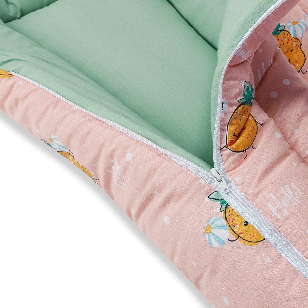 Cotton Carrier Nest cum sleeping bag, Pineapple Samba ( Newborn - 3 Months)