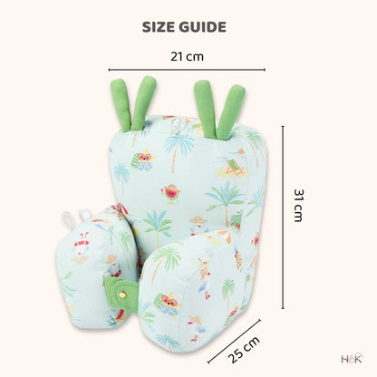 Cotton Pram Pillow cum Baby Seat , Sunny Citrus Splash