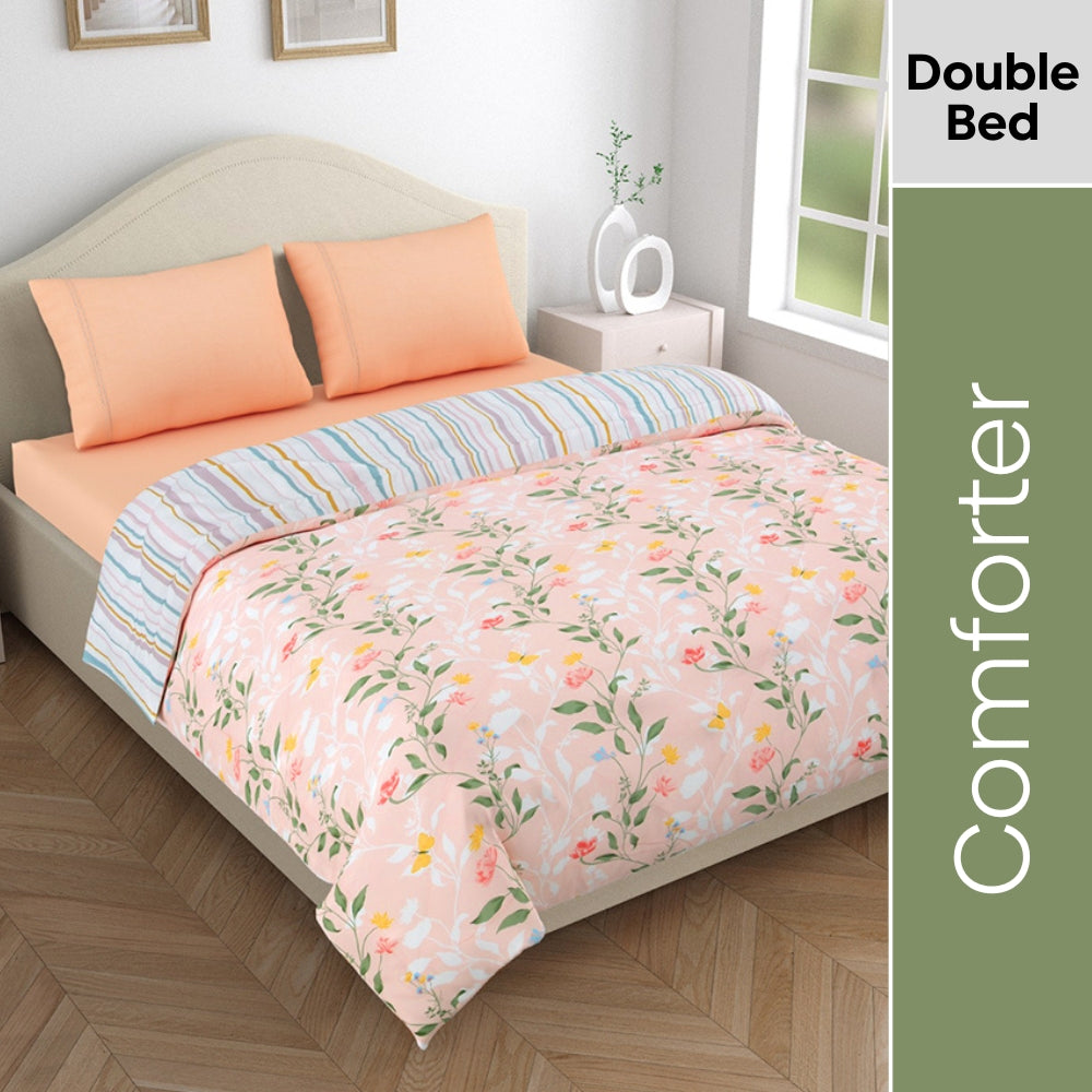 Microfibre Reversible Comforter, Blush Vineyard