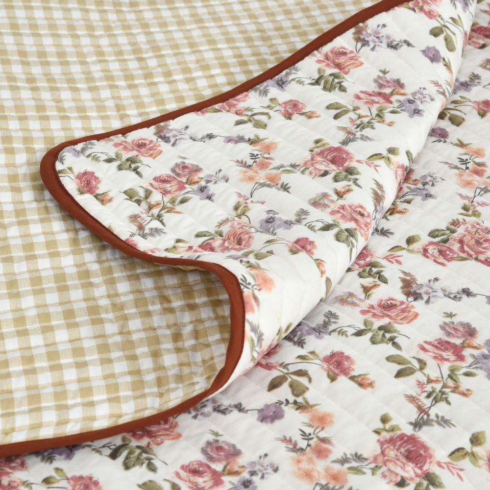 Digital Printed Ultra Soft Peach Finish Reversible Comforter, Rosewood Charm