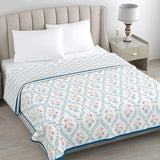 Pink Blossom  Reversible AC Blanket - Pink & Blue