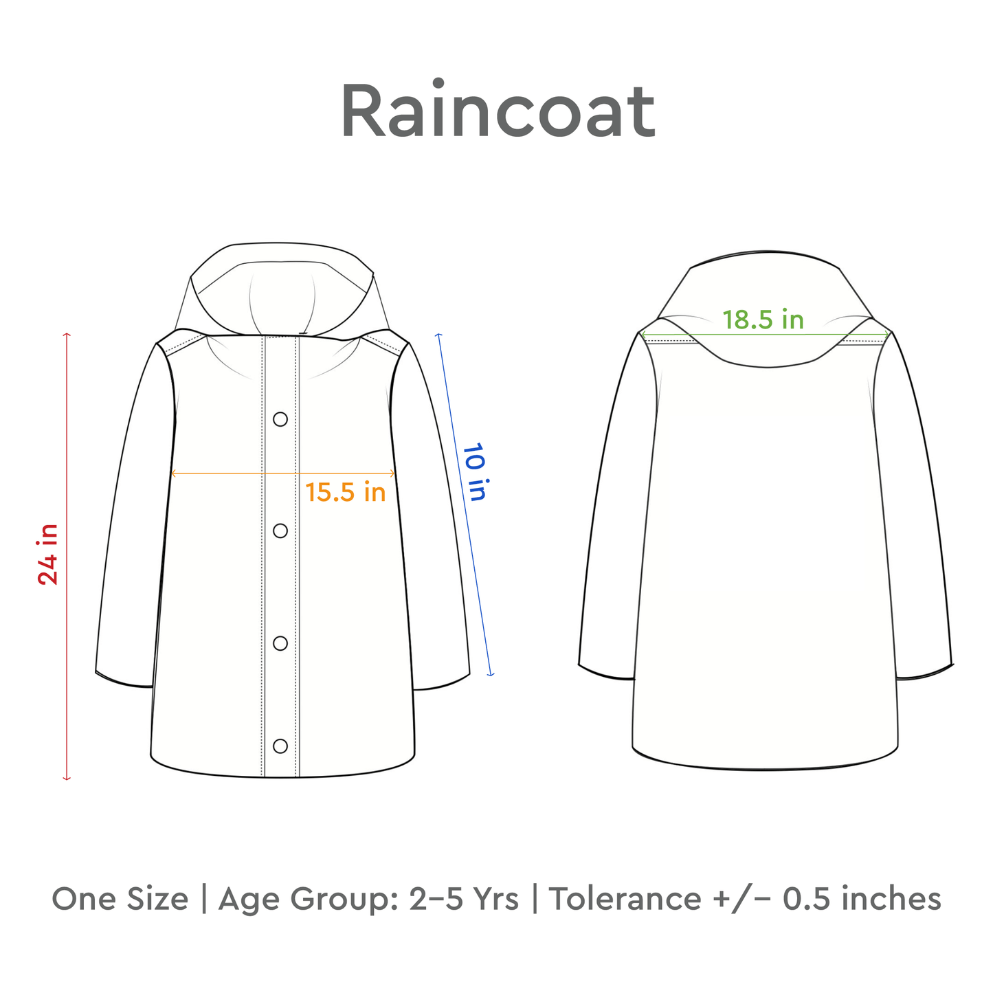Droplets Water-proof  kids Raincoat,Translucent Blue (2-5Y)