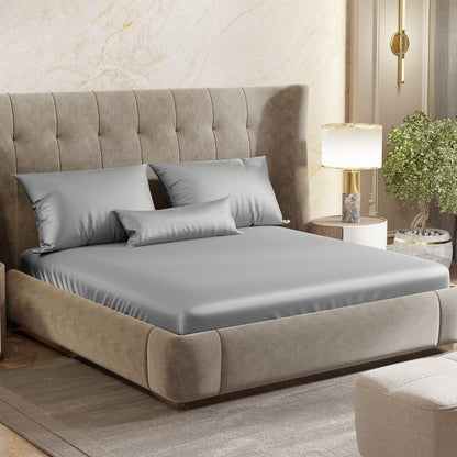 Satin Royale Platinum Grey 300TC Satin King Bedsheet