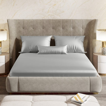 Satin Royale Platinum Grey 300TC Satin Double Bedsheet