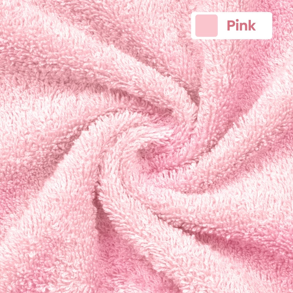 Bath Towel Set of 2, 100% Cotton, Pink & Skyblue