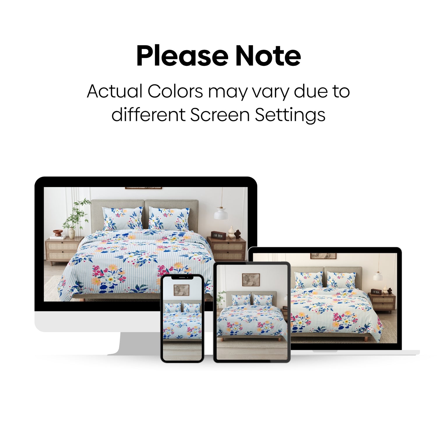 Moments 100% Cotton 186 TC King Bedsheet, Blue (Gift Set)