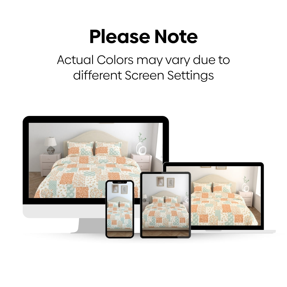 Patch Bliss 100% Cotton Double Size Bedsheet, 144 TC