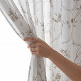 Polyester Printed Sheer Door Curtain  Whispering Vines, Brown