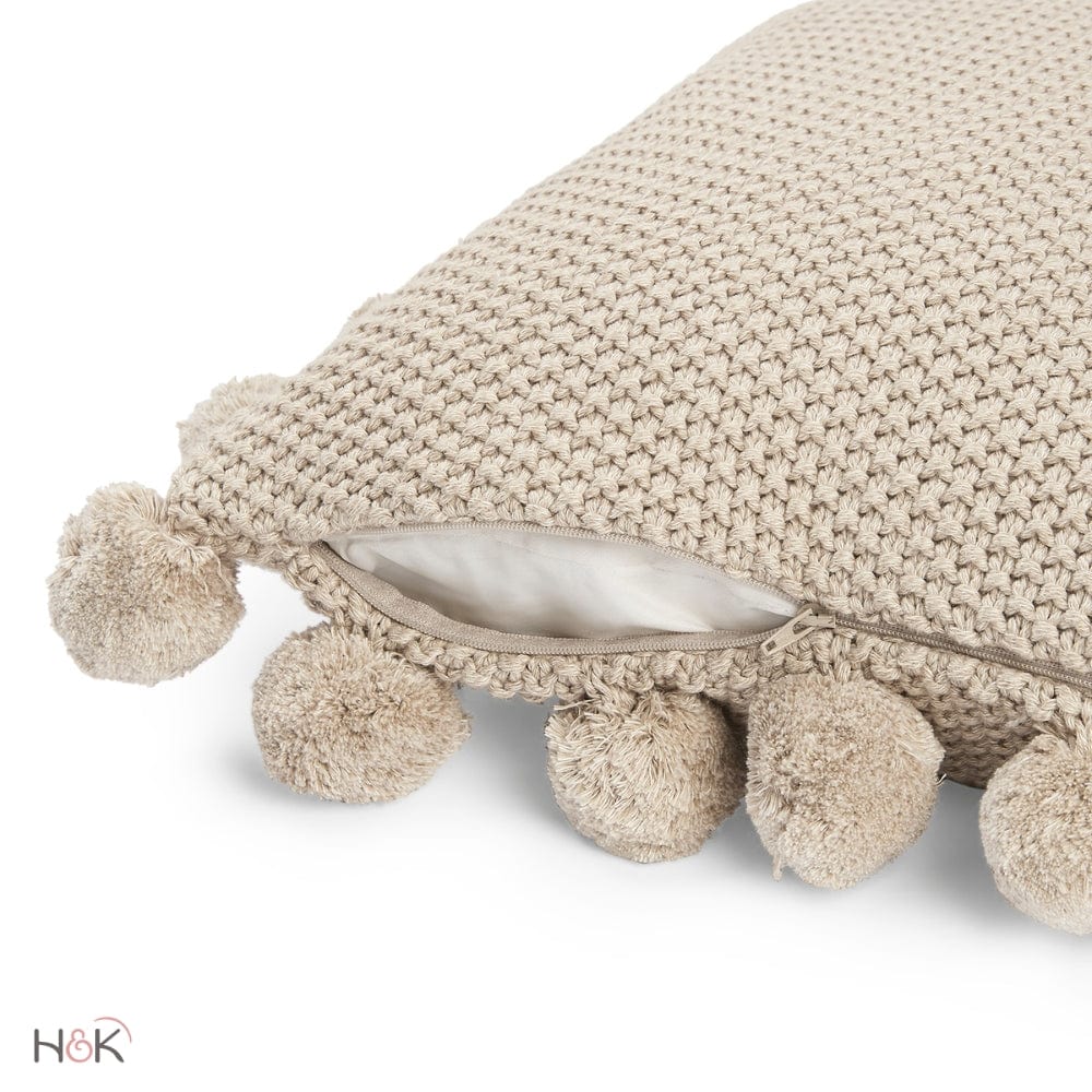 Knitted Frosted Beige Cushion Cover