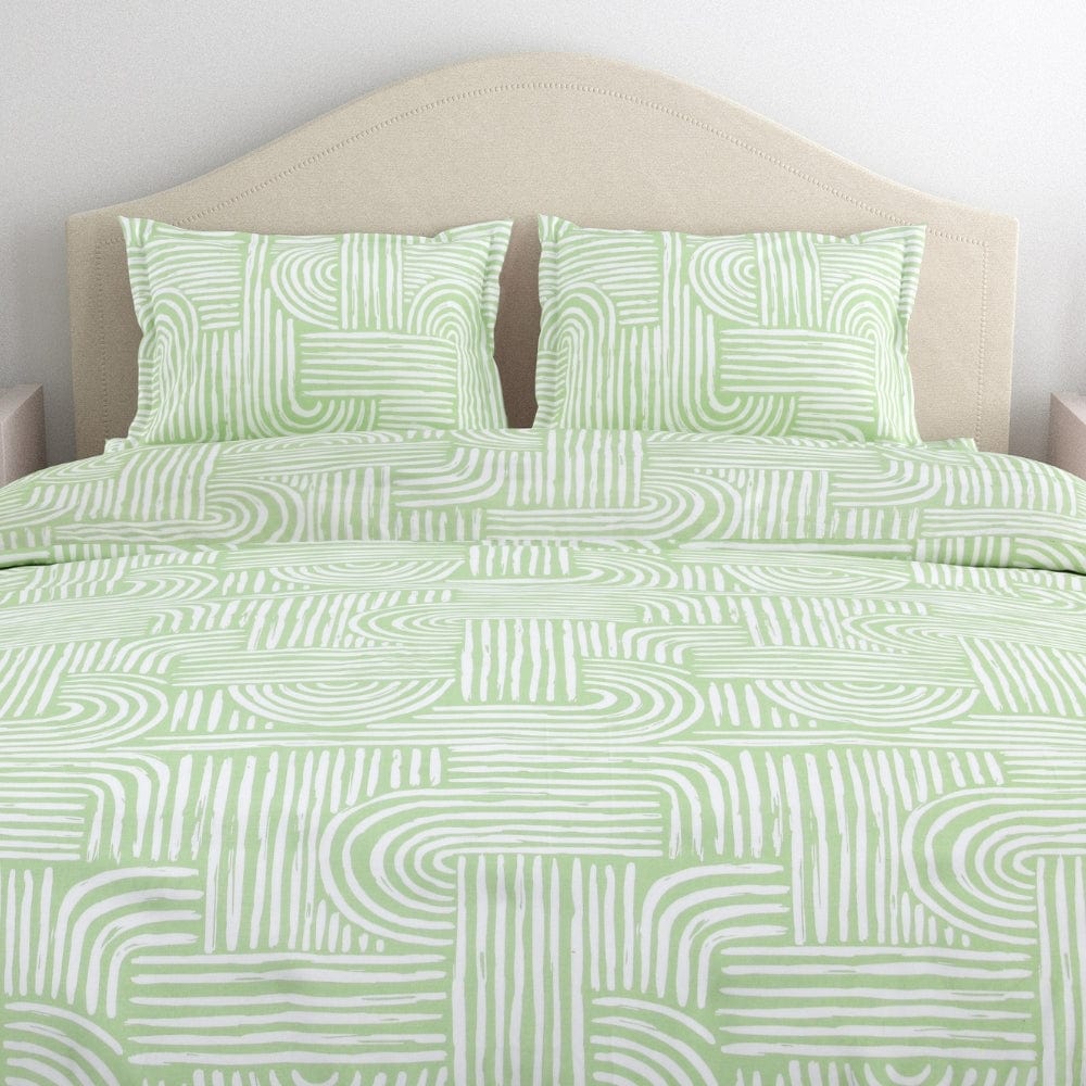 Verdant Arches 100% Cotton King Size Bedsheet, 186 TC