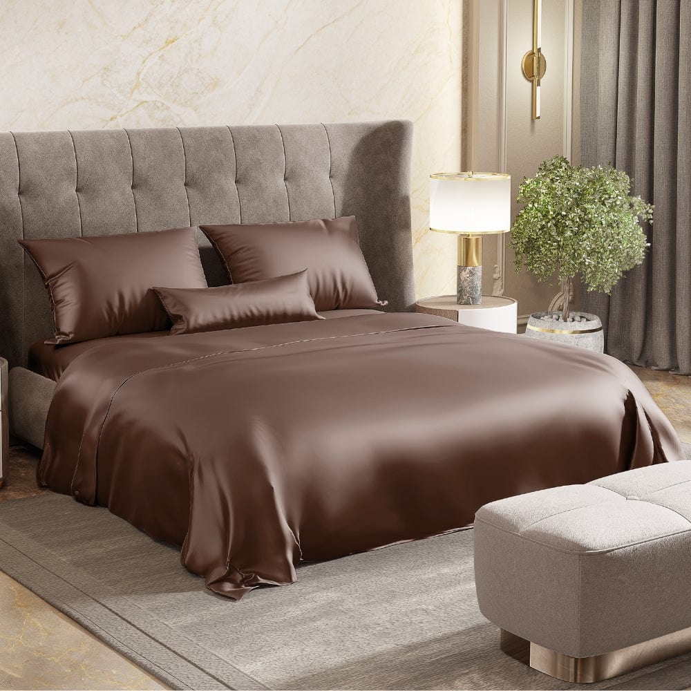 Satin Royale Mocha Velvet 300TC Satin Double Bedsheet