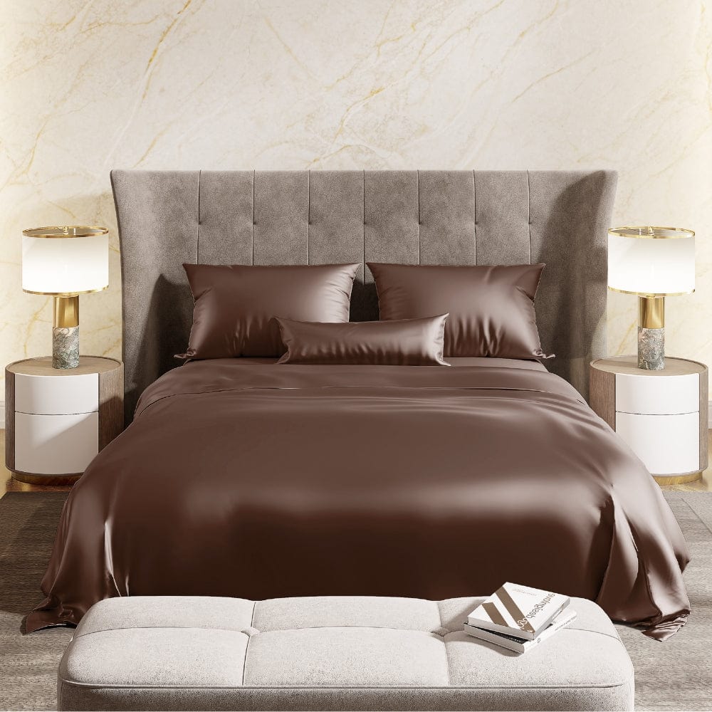 Satin Royale Mocha Velvet 300TC Satin Double Bedsheet