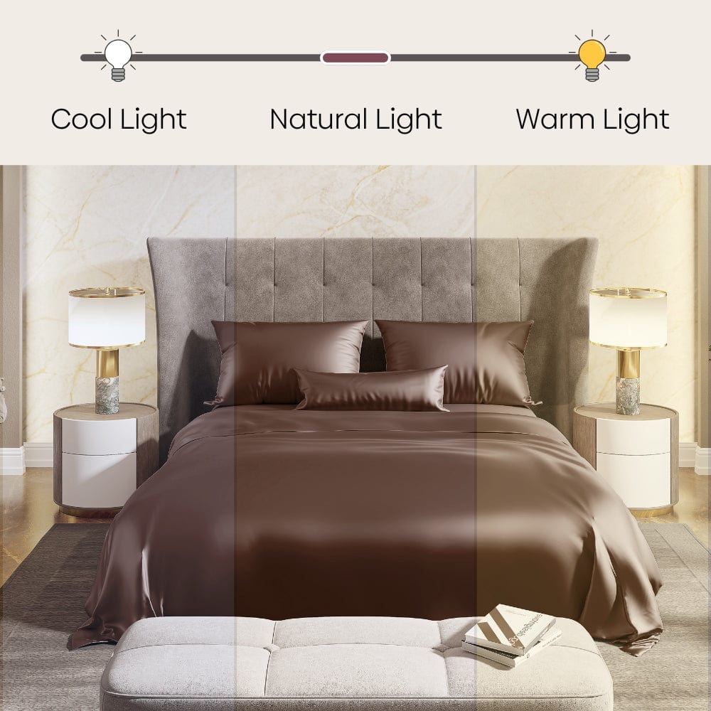 Satin Royale Mocha Velvet 300TC Satin Double Bedsheet - Bedsheets | haus & kinder