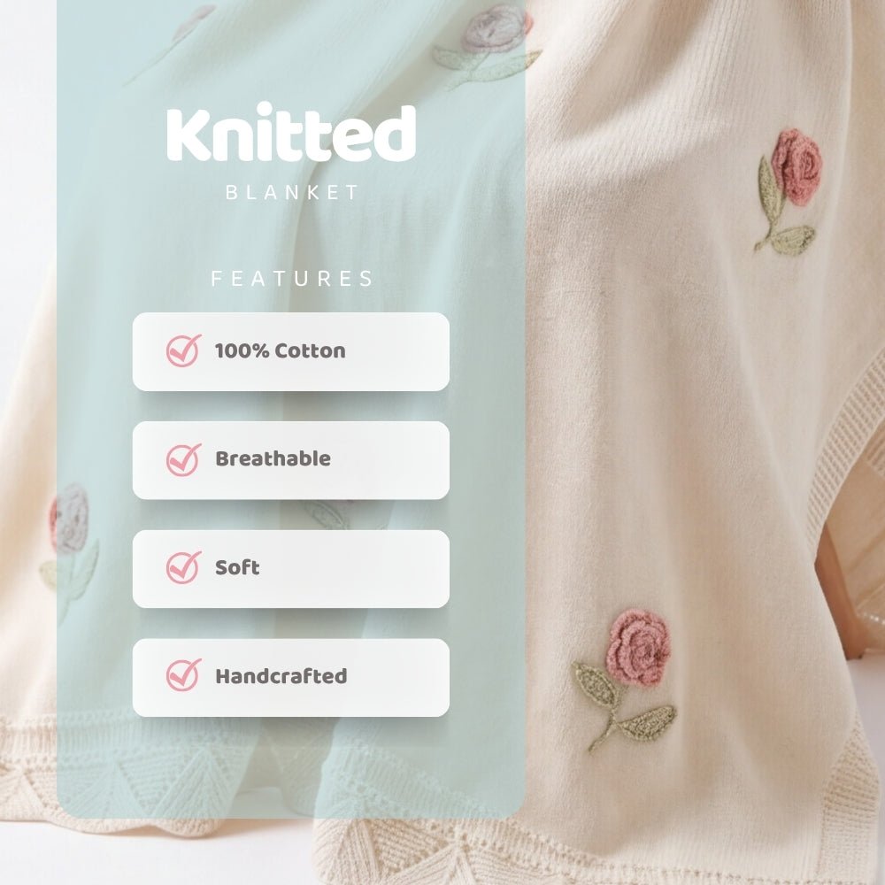 Rosette Charm Chrochet Blanket (0-2Y) - Swaddles and Blankets | haus & kinder