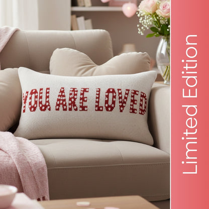 Decorative Knitted Jacquard Cushion Cover, Red