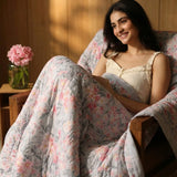 Moments 100% Cotton Reversible Double Dohar Set Of 1, Grey