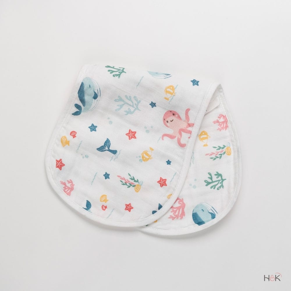 Sea and Bloom Pack of Muslin Cotton Burp Cloths- Pack of 2