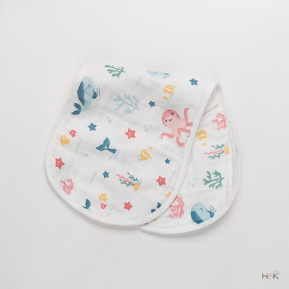 Sea and Bloom Pack of Muslin Cotton Burp Cloths- Pack of 2