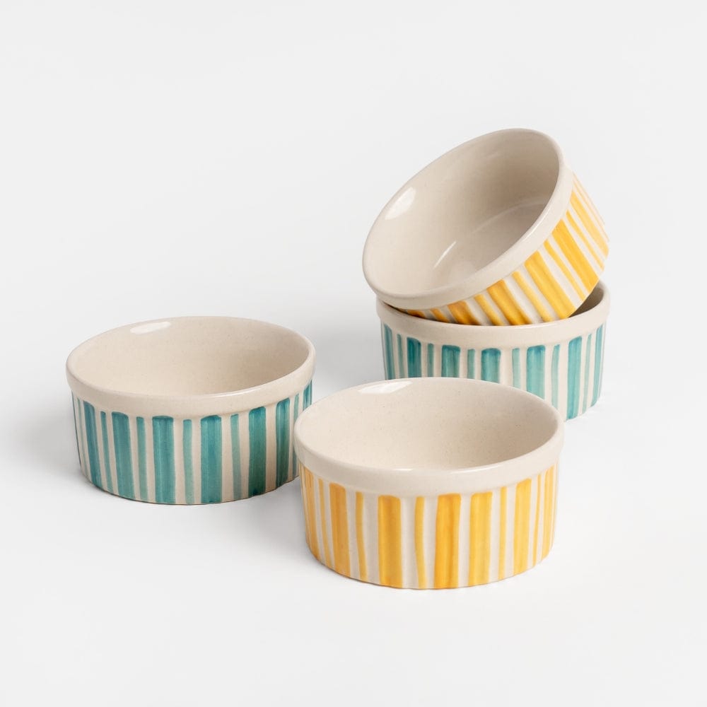Roman Stripe Ramekin, set of 4