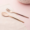 Diamond rose gold glossy cutlery, set of 4