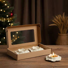 Ceramic White Diya, Set of 2 - Diya | haus & kinder