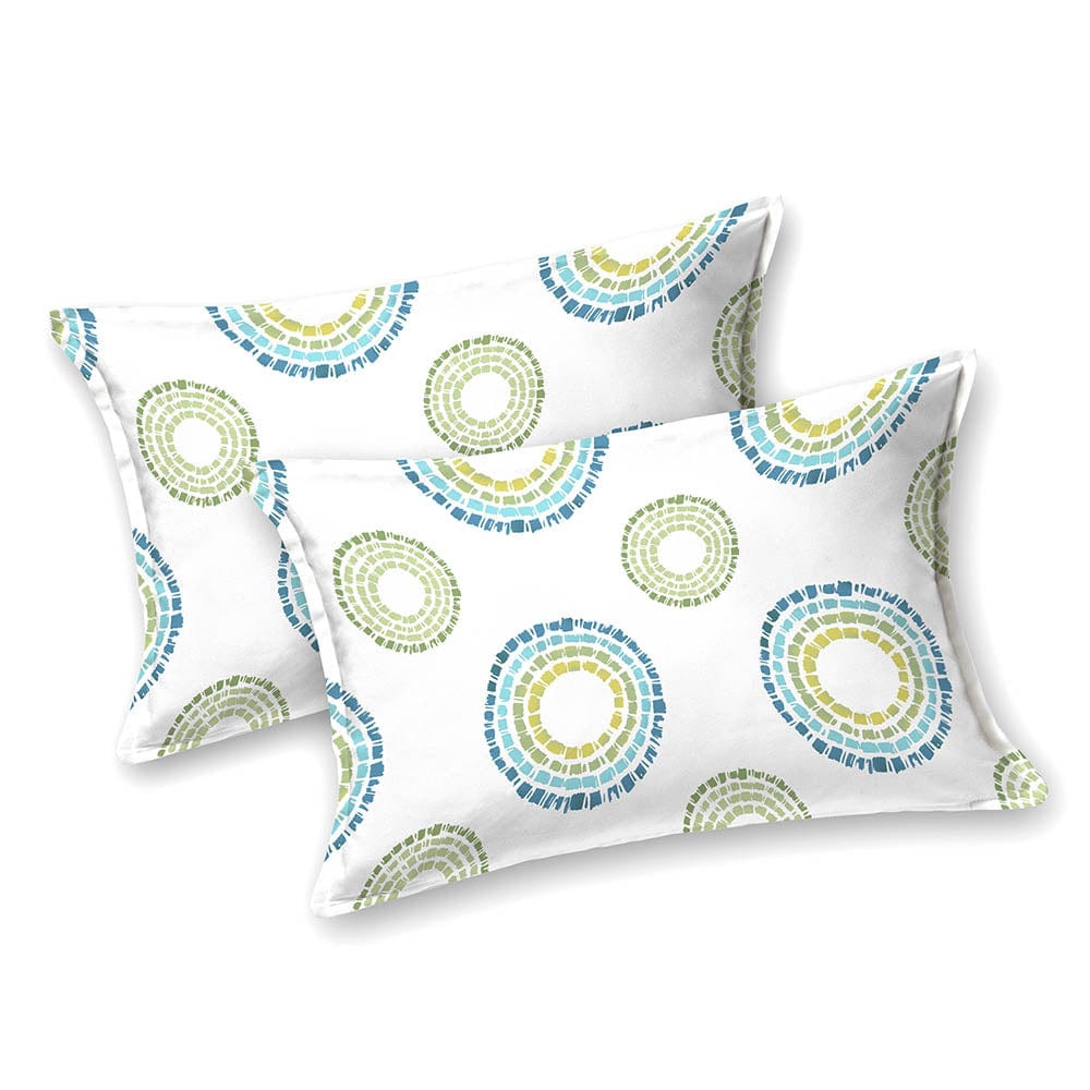 Radiant Circles 100% Cotton Double Fitted Bedsheet, 144 TC