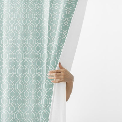 Aqua Angles Curtain Set