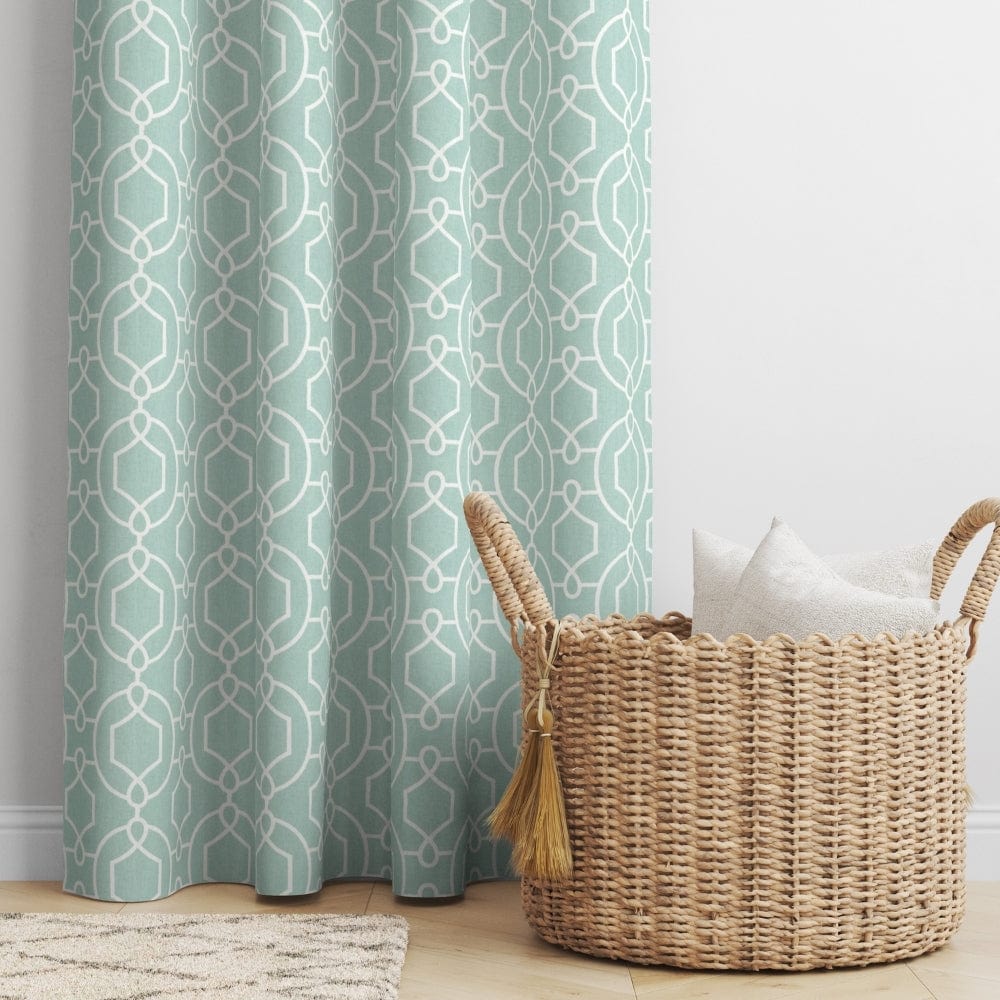 Aqua Angles Curtain Set