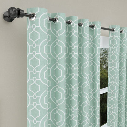 Aqua Angles Curtain Set