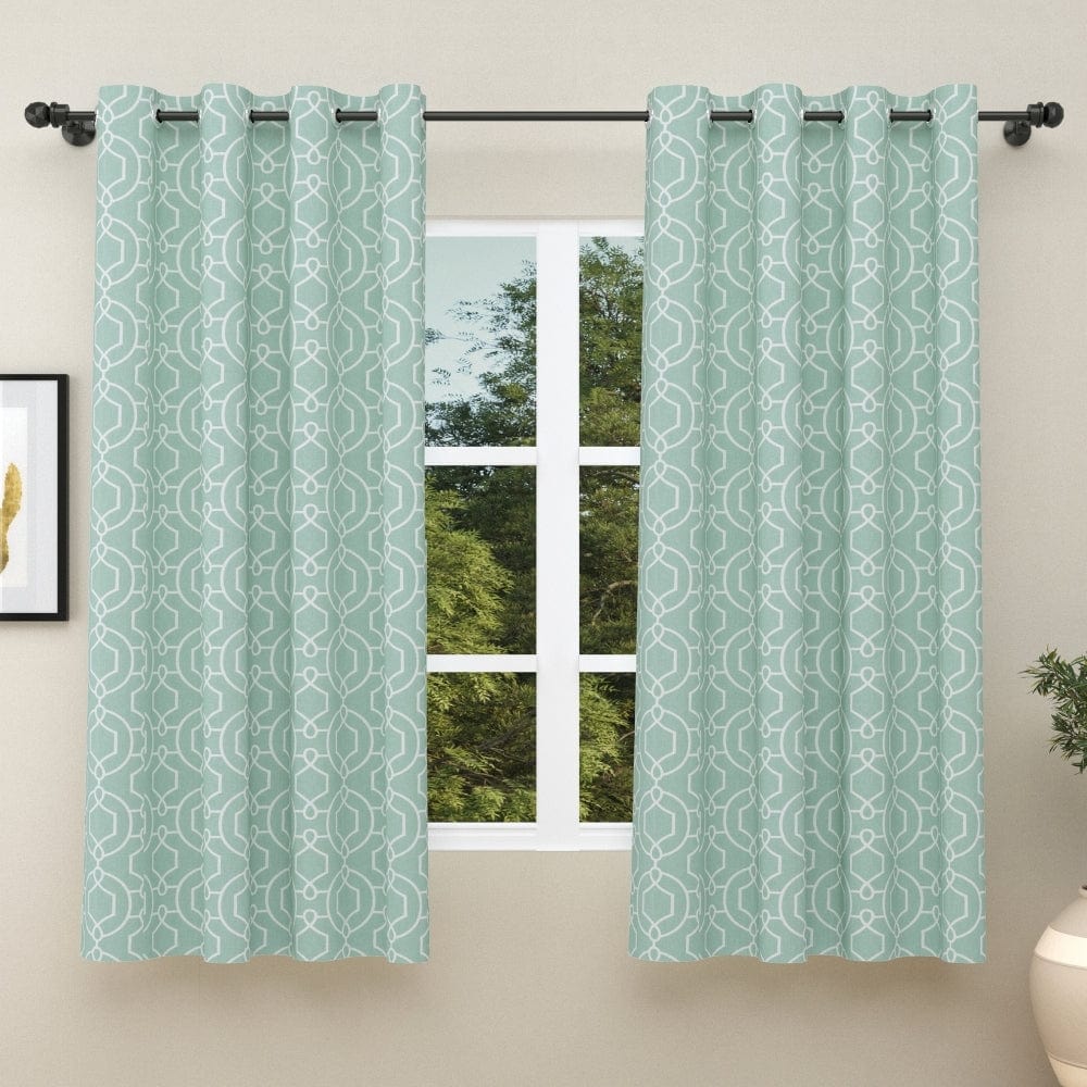 Aqua Angles Curtain Set