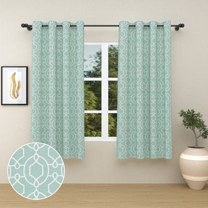 Aqua Angles Curtain Set