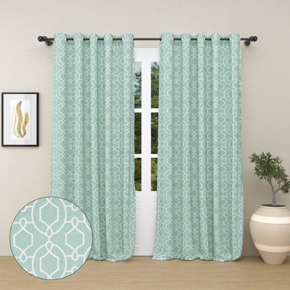 Aqua Angles Curtain Set