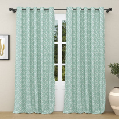 Aqua Angles Curtain Set