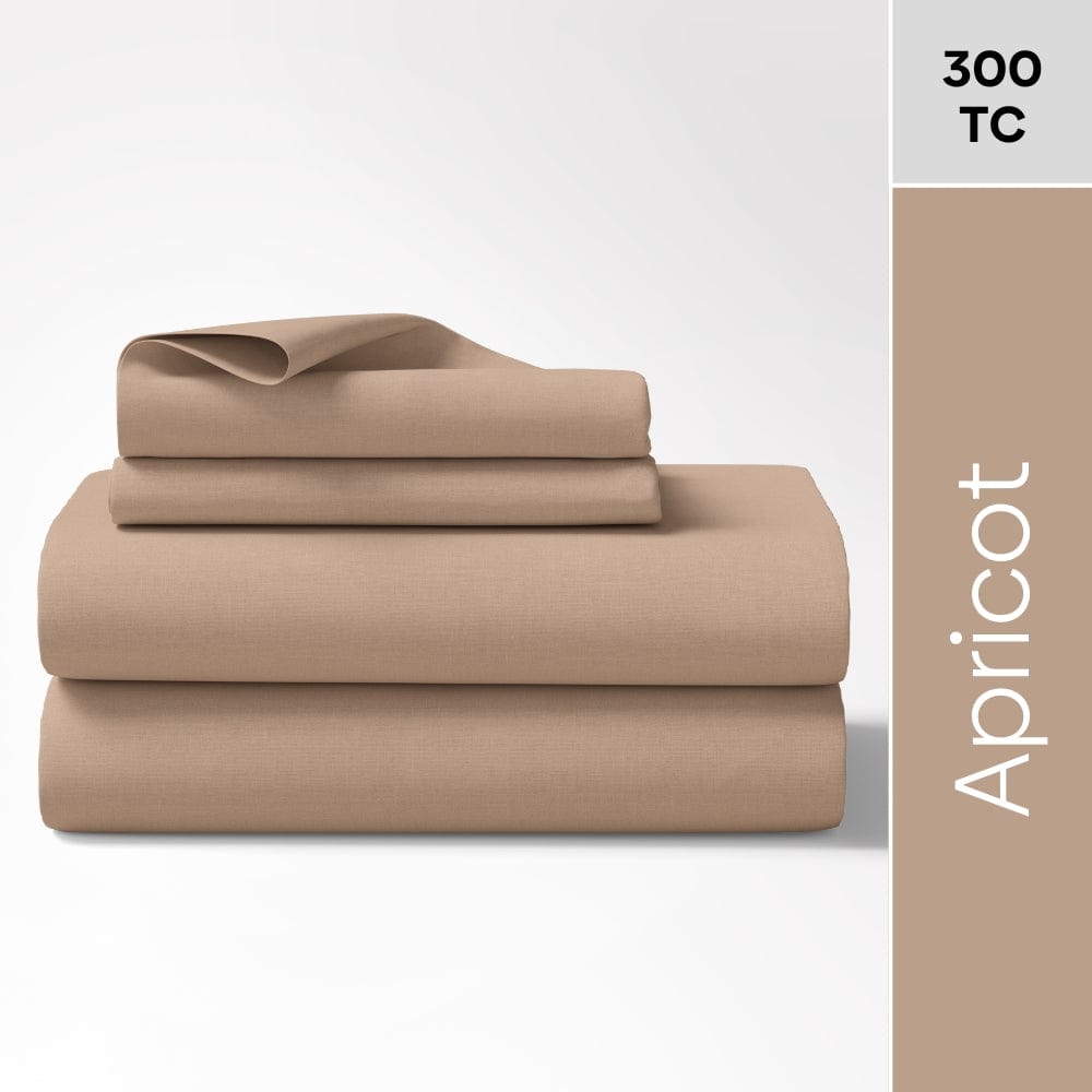 Apricot 100% Cotton Bedsheet, 300 TC