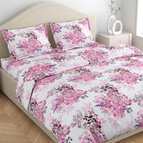 Greek Garden Romance 100% Cotton Double Fitted Bedsheet, 186 TC
