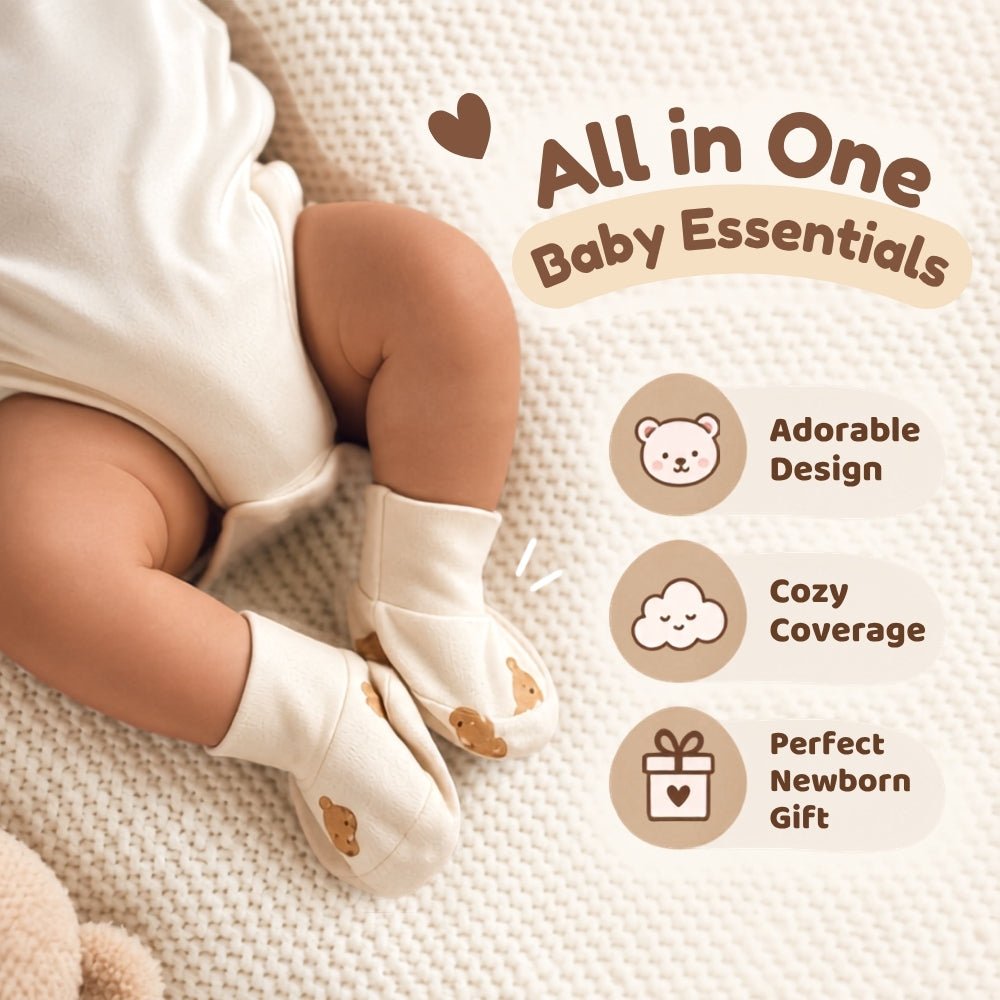 Teddykins Baby Cap, Mittens and Booties Set – 6 Pieces - Baby Essentials | haus & kinder